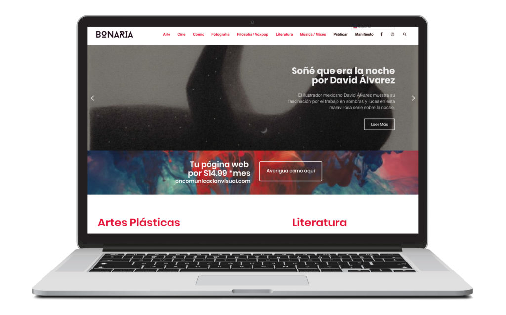 Revista Bonaria es uno de los proyectos en diseño web impulsados por ON Comunicación Visual